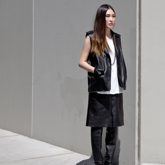 Veda x Stop It Right Now leather moto vest M - Picture 6 of 6